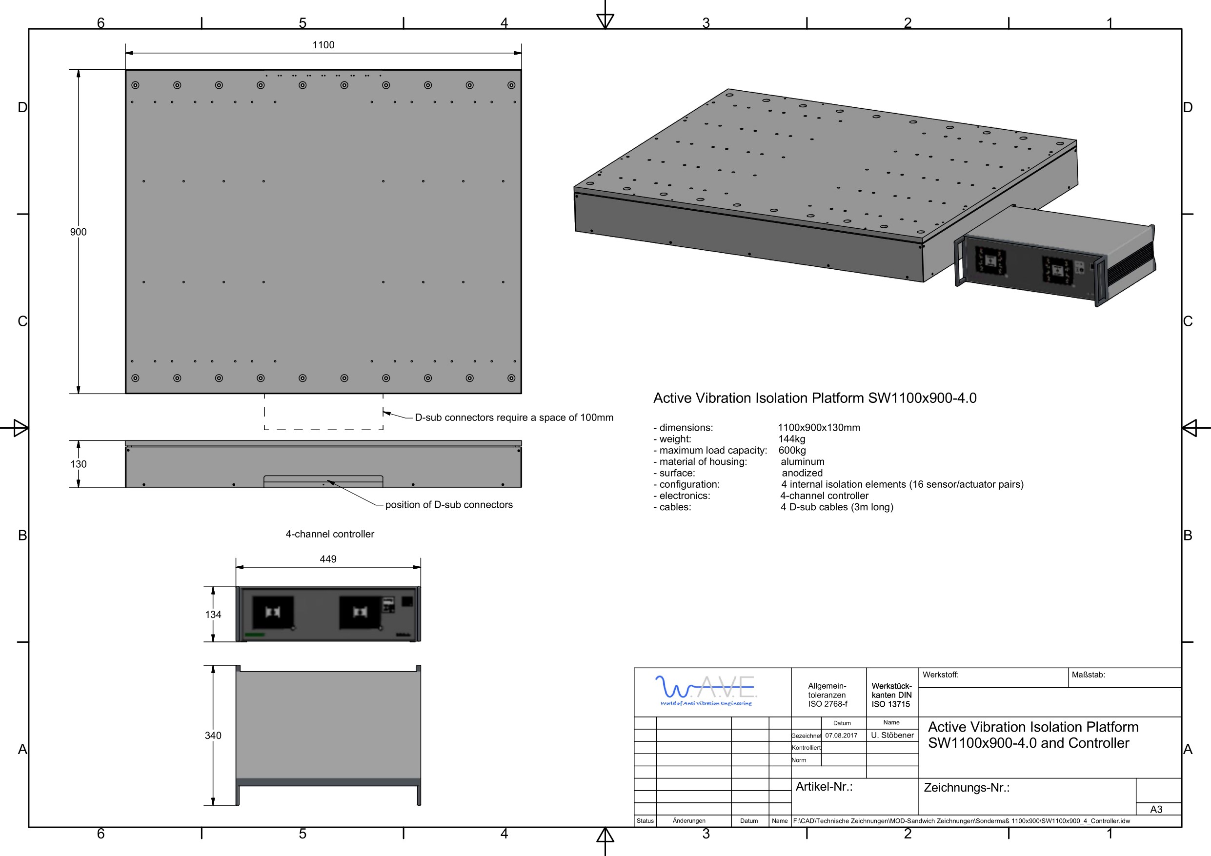 Technical drawing of the Accurion Sandwich SW1100