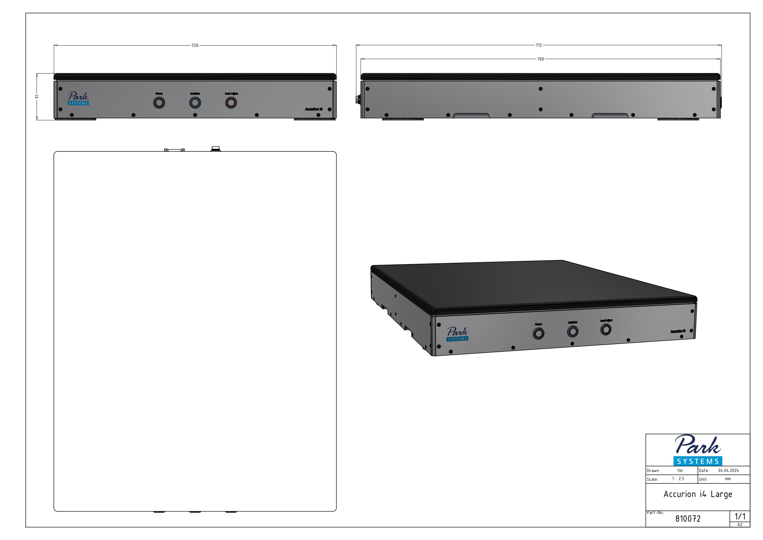 Technical drawing of the Accurion i4 Large
