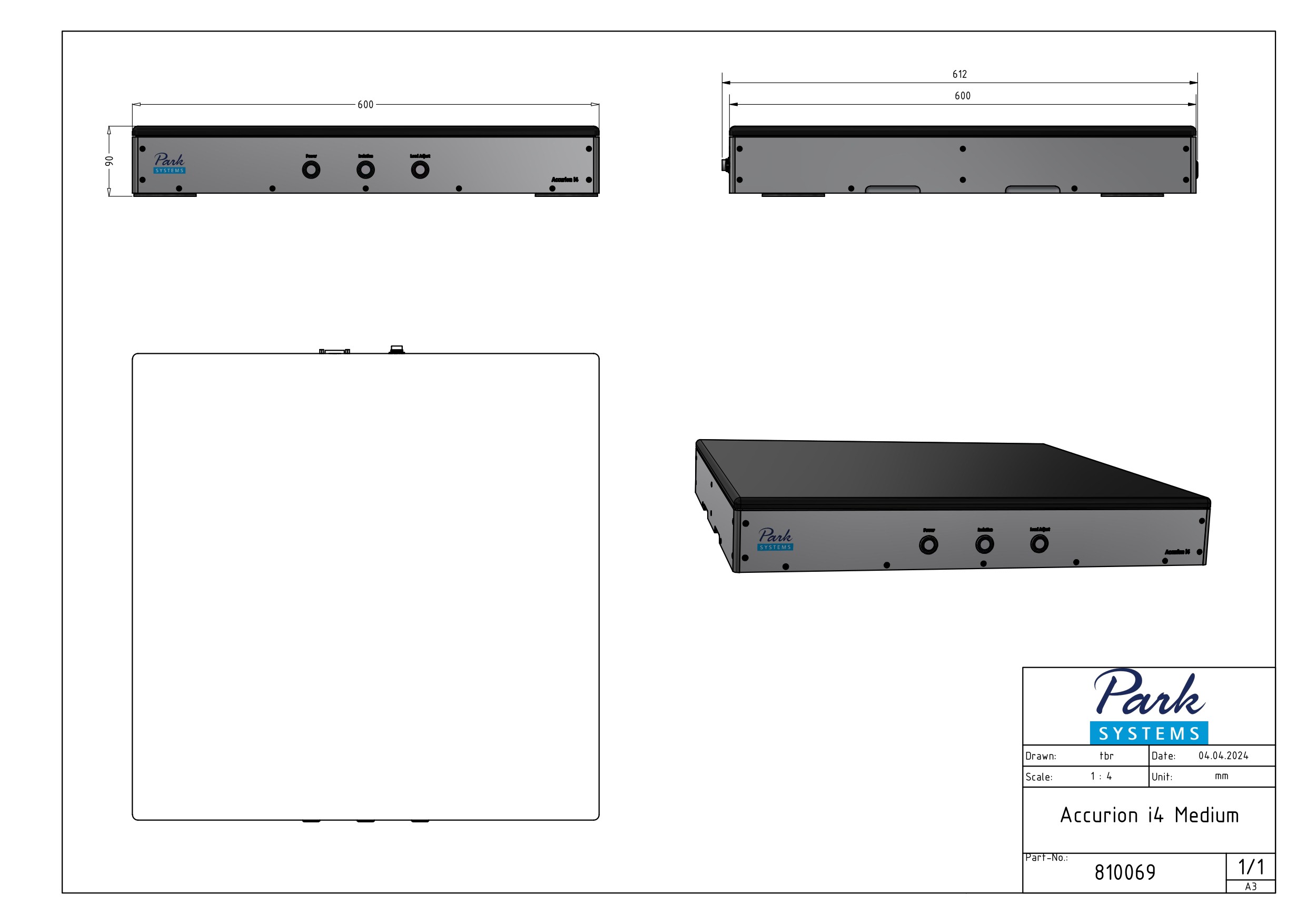 Technical drawing of the Accurion i4 Medium
